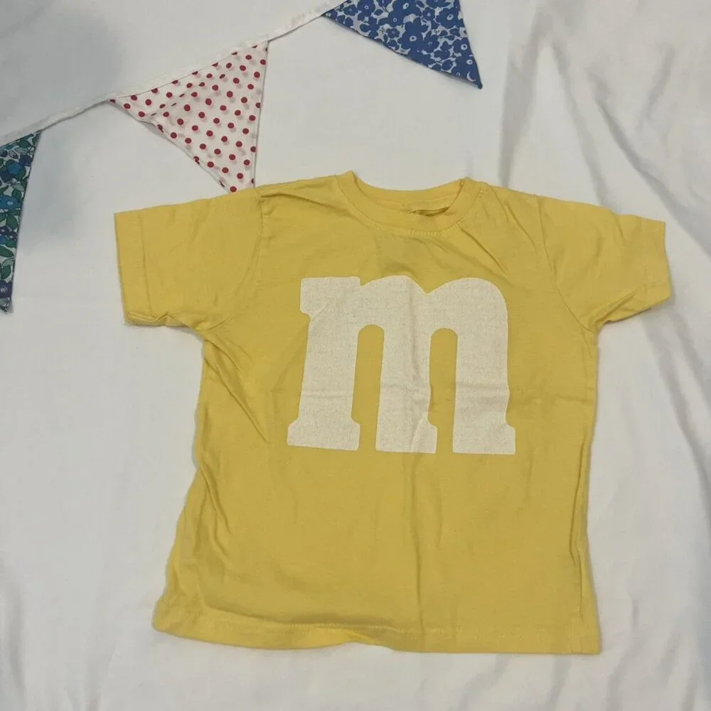 Yellow M&M Halloween Costume Shirt Kids Size 4